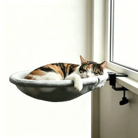 Hamac pour Chat Rond à Pince, Bureau, Fenêtre et Balcon, Gris ou Rose
