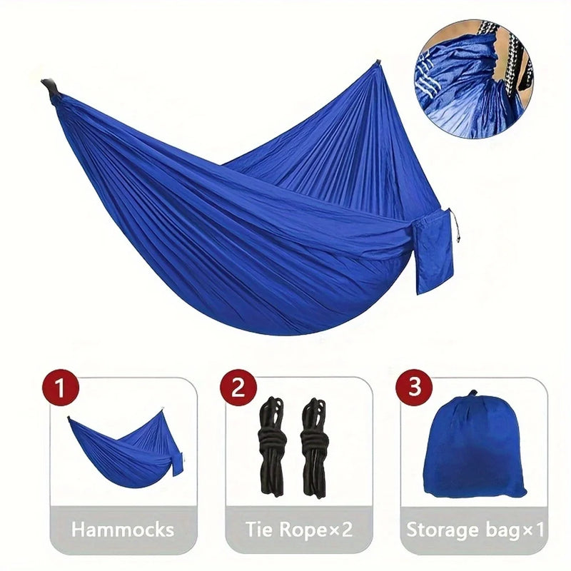 Hamac de Camping en Polyester avec 2 Cordes et Sac de Rangement, 210 x 140 cm, 4 Coloris, vue 9