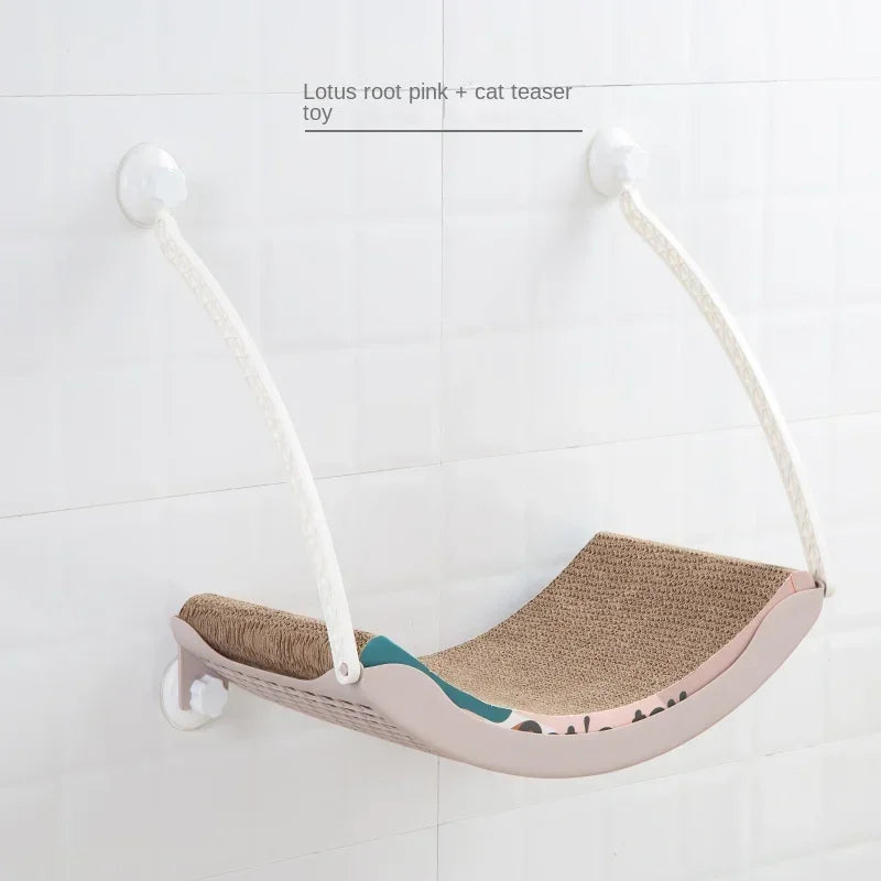 Hamac Chat Fenêtre à Ventouses Courbé avec Coussin ou Planche à Gratter, vue 9