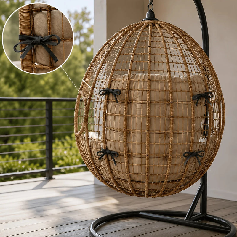 Coussin de Fauteuil Suspendu en U avec Accoudoirs, Assise de Remplacement Épaisse, vue 4