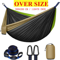 Hamac de Camping Portable en Nylon avec Sangles, Mousquetons et Sac, 4 Modèles de 250 x 120 à 300 x 200 cm, vue 7