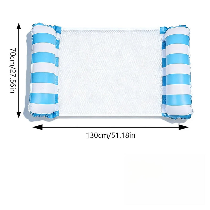 Hamac Gonflable de Piscine en PVC Épais avec Filet, 130 x 70 cm, Rose ou Bleu Ciel, vue 8