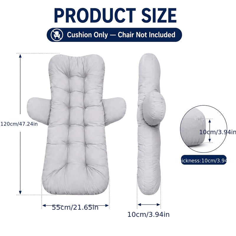 Coussin de Fauteuil Suspendu en U avec Accoudoirs, Assise de Remplacement Épaisse, vue 5
