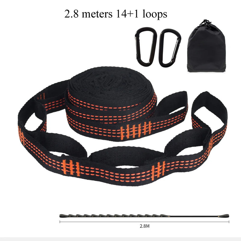 Sangles de Hamac en Polyester, Paire de 2 m ou 2,8 m, 5+1 ou 14+1 Boucles, avec Sac, vue 11