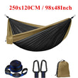 Hamac de Camping Portable en Nylon avec Sangles, Mousquetons et Sac, 4 Modèles de 250 x 120 à 300 x 200 cm