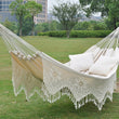 Hamac Double Bohème en Coton avec Franges au Crochet, 360 x 160 cm, Sac de Transport