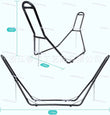 Support de Hamac en Acier Noir pour Hamacs de 275 à 427 cm