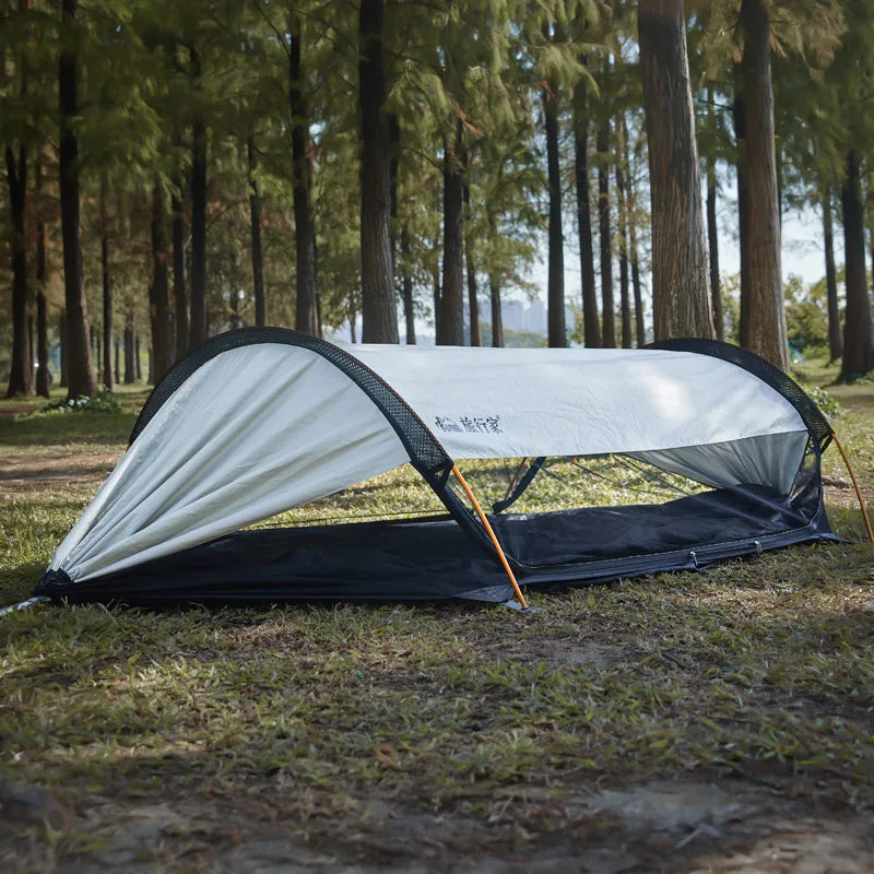 Hamac de camping double avec moustiquaire et toit pare-soleil, nylon 270 x 140 cm, vue 4