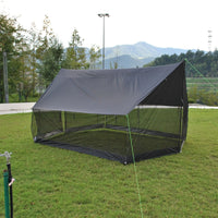 Abri moustiquaire pour hamac avec bâche et mâts, 400 x 300 cm, Oxford 210D, kaki, vert, gris ou noir, vue 8