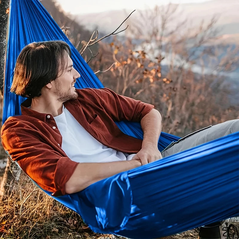 Hamac de Camping en Polyester avec 2 Cordes et Sac de Rangement, 210 x 140 cm, 4 Coloris, vue 4