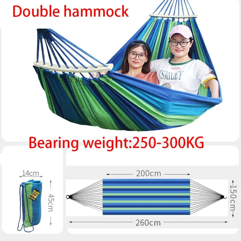 Hamac Rayé à Barre en Toile Coton et Polyester, 1 ou 2 Places, 200 cm, Sac de Rangement, vue 7