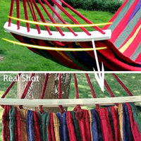 Hamac Rayé à Barre en Toile Coton et Polyester, 1 ou 2 Places, 200 cm, Sac de Rangement, vue 3