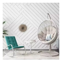 Fauteuil Suspendu Œuf en Résine Tressée Blanc Cassé avec Pied Métal, 195 cm, vue 6