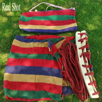 Hamac Rayé à Barre en Toile Coton et Polyester, 1 ou 2 Places, 200 cm, Sac de Rangement, vue 5