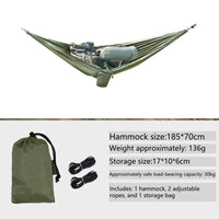 Hamac de camping avec toile pare-soleil 290 x 140 cm et hamac de rangement suspendu, vue 10