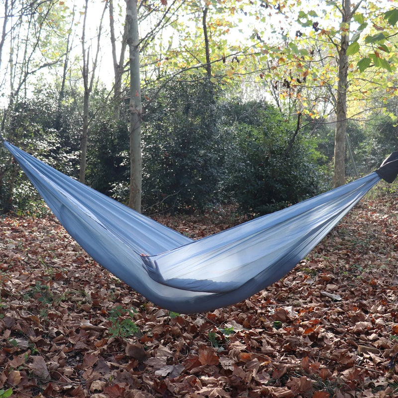 Hamac de Camping Ultraléger Double en Nylon, 300 x 140 cm, Sangles et Mousquetons