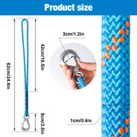 Corde de suspension bleue avec mousqueton pour hamac, 62 cm, lot de 1 ou 2, vue 2
