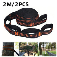 Sangles d'Accroche Hamac Arbre 2 m, Lot de 2, Orange ou Bleu