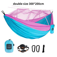 Hamac de Camping avec Moustiquaire en Nylon, 1 ou 2 Places, Sangles, vue 18