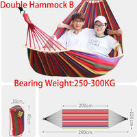Hamac Rayé à Barre en Toile Coton et Polyester, 1 ou 2 Places, 200 cm, Sac de Rangement, vue 9